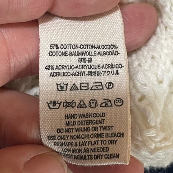 Free People Women's Size Small Songbird Ivory Oversized Nubby V-neck Sweater - Picture 3 of 11